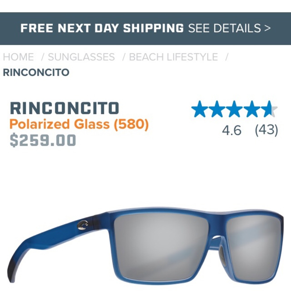 Costa Del Mar Rinconcito 580G Sunglasses